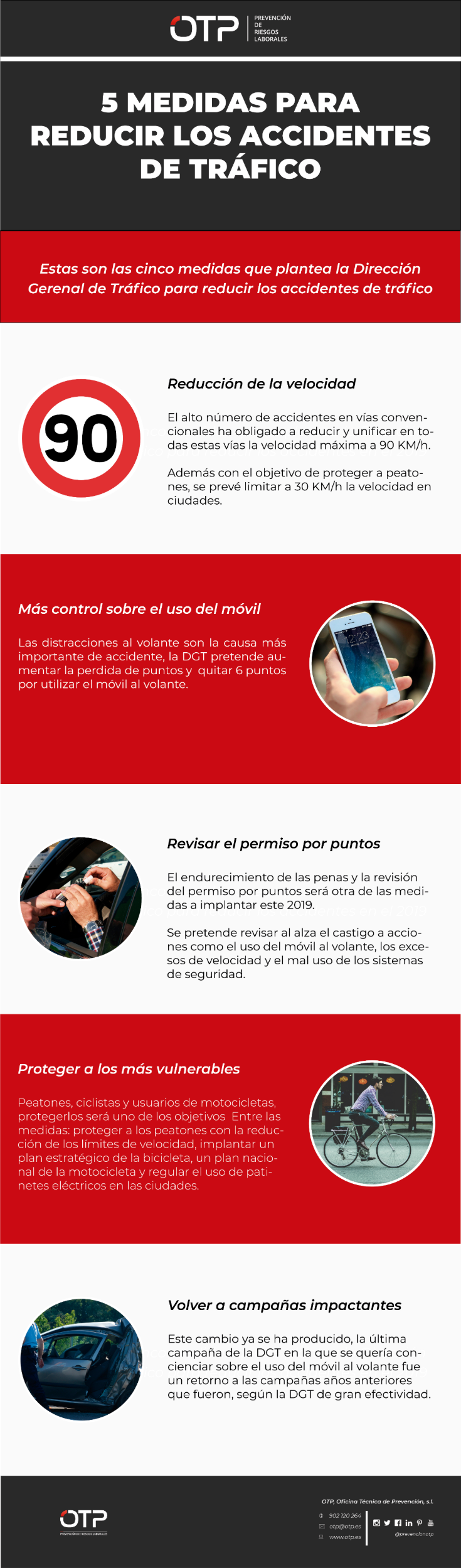 Infografía 5 Medidas Para Reducir Los Accidentes De Tráfico- OTP ...